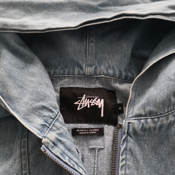 Authentic Stussy Denim Hoodie Anorak Jacket - Picture 5 of 13